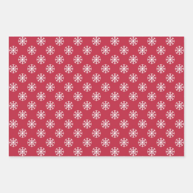 Snowflake Pattern Wrapping Paper Sheet (Front 3)