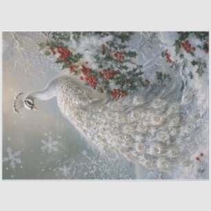 Snowflake Peacock Tissue Paper