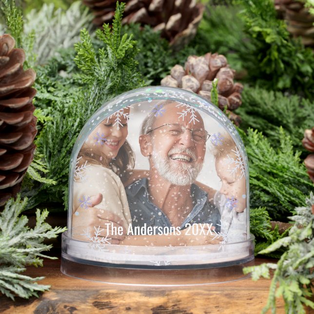Snowflake Personalized Keepsake Family Photo Snowglobe (Winter)