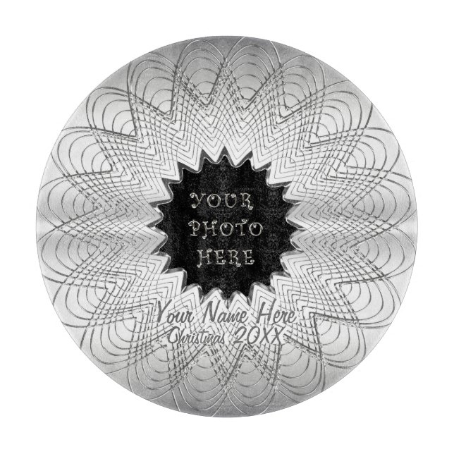 Snowflake (Personalized Photo Plate)  Cutting Board (Front)