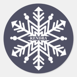 Snowflake Personalized With Your Name Classic Round Sticker