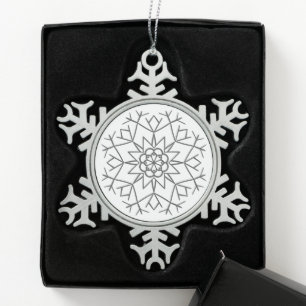 Snowflake Pewter Christmas Ornament