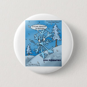 Snowflake Philosophers Funny Gifts Tees Cards Etc 2 Inch Round Button