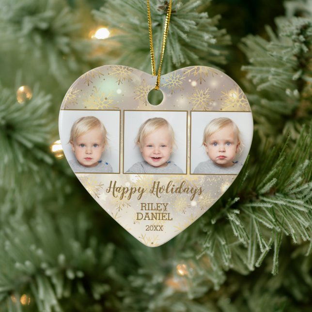 Snowflake Photo Ceramic Ornament (Tree)
