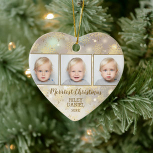 Snowflake Photo Ceramic Ornament