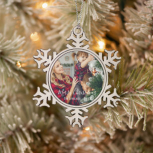 Snowflake Photo Christmas Ornament