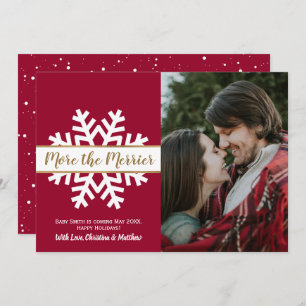 Snowflake Photo Christmas Pregnancy Announcement