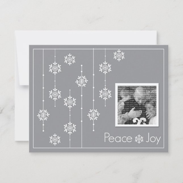 Snowflake Photo Custom Holiday Cards (Front)