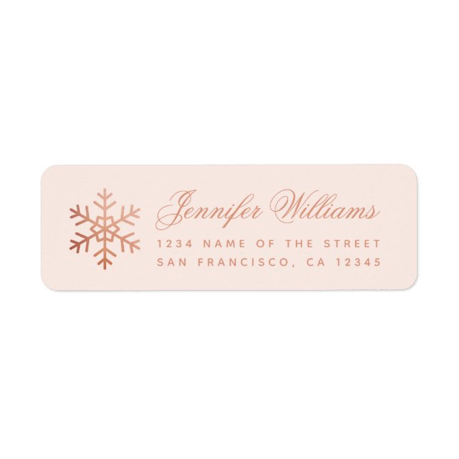 Snowflake Pink & Rose Gold Elegant Script Holidays (Devant)