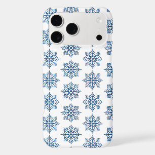Snowflake Plaid Pattern Blue Holiday iPhone Case