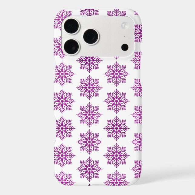 Snowflake Plaid Pattern Pink Holiday iPhone Case (Verso)