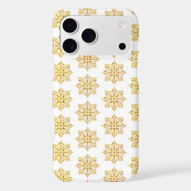 Snowflake Plaid Pattern Yellow iPhone Case (Verso)
