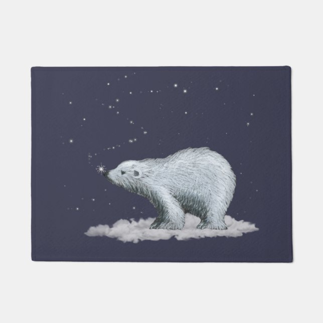 Snowflake Polar Bear Door Mat (Front)