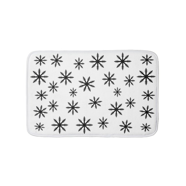 Snowflake  Print Bath Mat (Front)