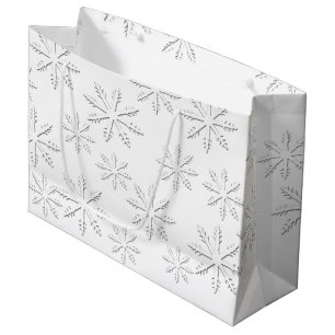 Snowflake Print Large Gift Bag