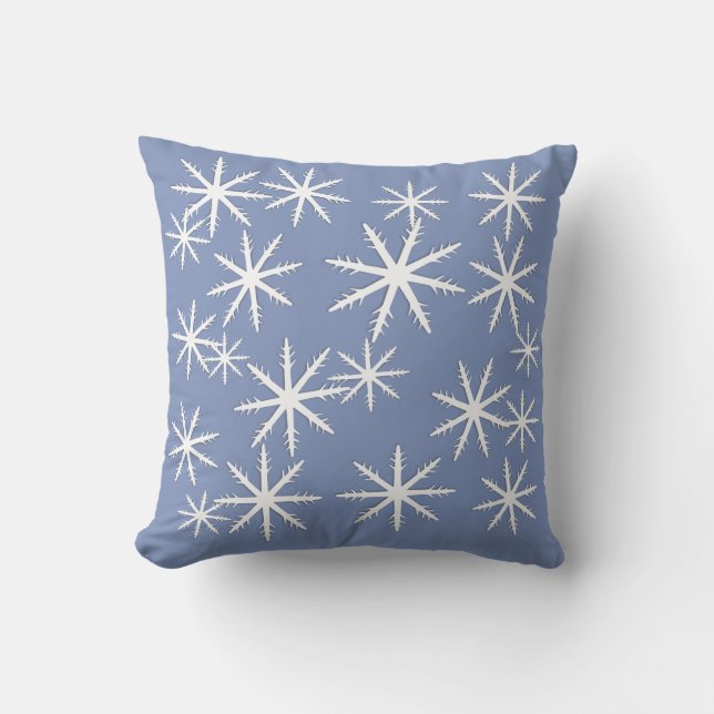 Snowflake  Print Outdoor Pillow (Front)