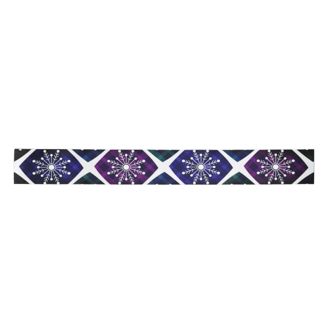 Snowflake Print Ribbon Satin Ribbon (Front)
