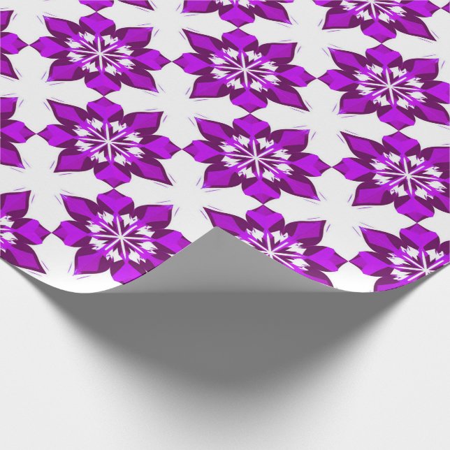 ❄ Snowflake Purple Winter Tile Pattern ❄ Wrapping Paper (Corner)