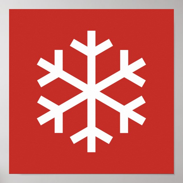 Snowflake Red Christmas Poster (Front)