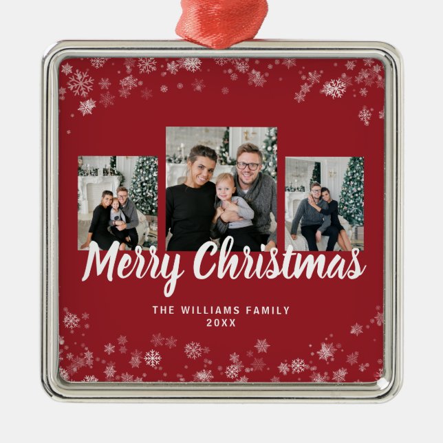 Snowflake Red Ornaments (Front)