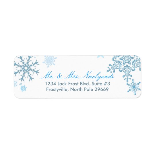 Snowflake Return Address Labels (Malibu Silver)