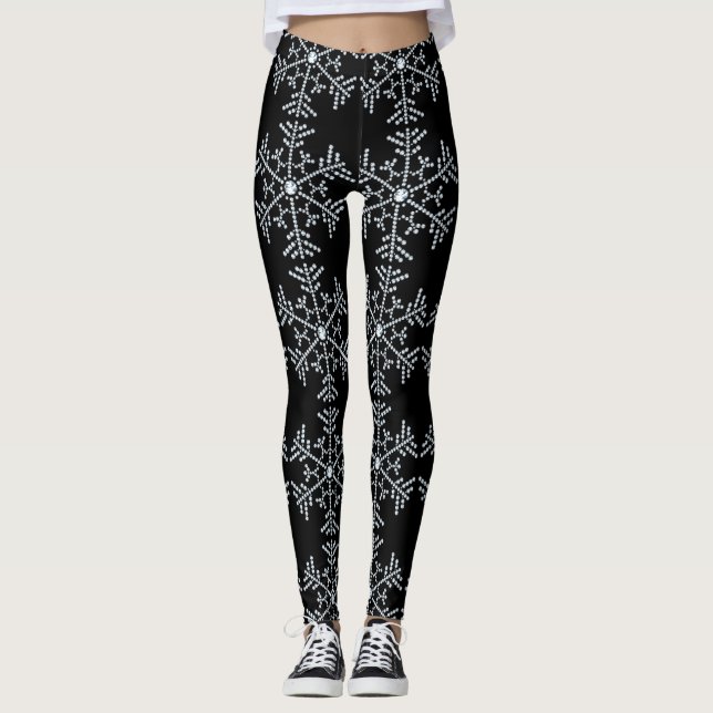 Snowflake Rhinestone Leggings Design (Front)