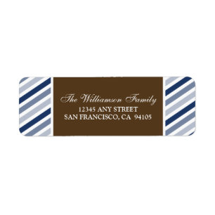 Snowflake Ribbon Holiday Address Labels (navy)