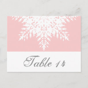 Snowflake rose, blanc numéro de table de mariage d