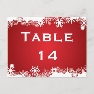 Snowflake rouge blanc d'hiver numéro de table de m
