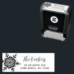 Snowflake Script Modern Christmas Return Address Self-inking Stamp<br><div class="desc">This simple design features a pretty snowflake with a script name. Click the customize button for more flexibility in modifying/adding text/photos and design elements! Variations of this design as well as coordinating products are available in our shop, zazzle.com/store/doodlelulu. Contact us if you need this design applied to a specific product...</div>