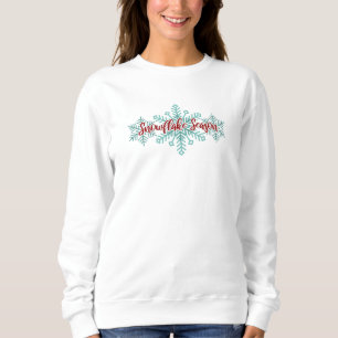 Snowflake Season Winter Script Teal Christmas Sweatshirt