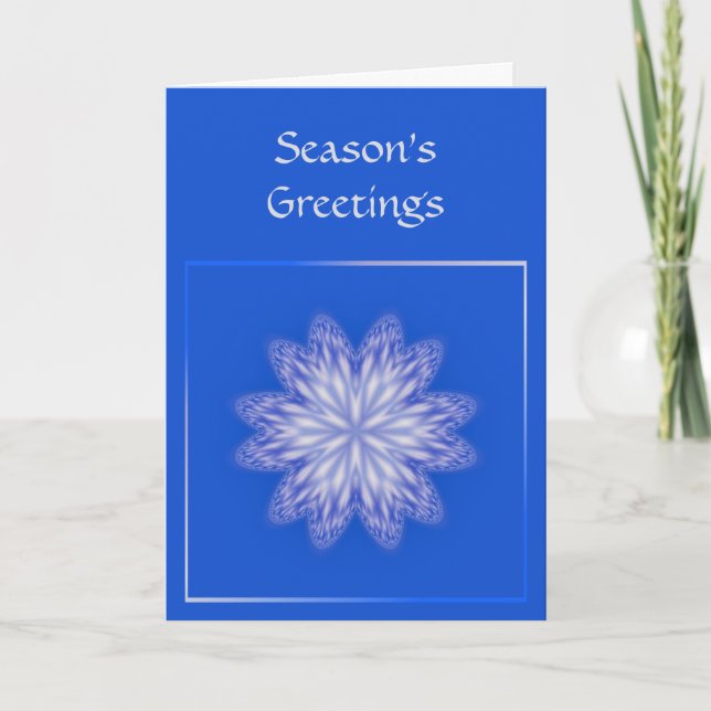 Snowflake Season's Greetings Card Template (Front)