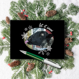 Snowflake Sheep: Let it Snow! Holiday Postcard