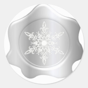 Snowflake Silver Wax Seal Stickers