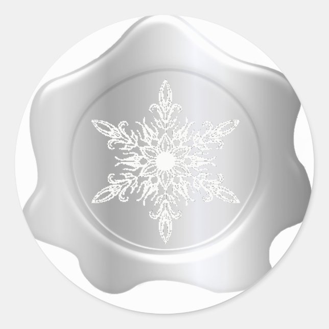 Snowflake Silver Wax Seal Stickers (Front)