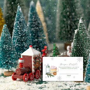 Snowflake S'more Cookie Diaper Raffle Baby Shower  Enclosure Card