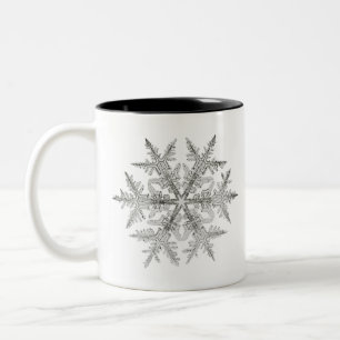 SNOWFLAKE  SNOW CRYSTAL Two-Tone COFFEE MUG