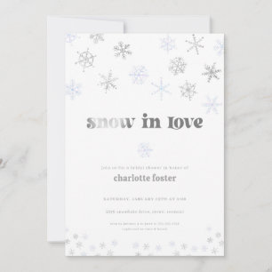 Snowflake Snow in Love Bridal Shower Invitation