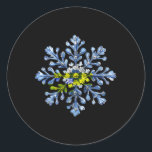 Snowflake Snow Merry Christmas Xmas Family Pyjamas Classic Round Sticker<br><div class="desc">Snowflake Snow Merry Christmas Xmas Family Pyjamas Holiday</div>