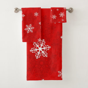 snowflake, snow, winter, holiday, ice, cold, chris bath towel set