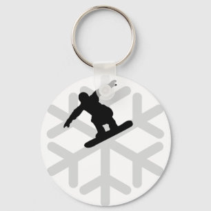snowflake snowboarder icon keychain
