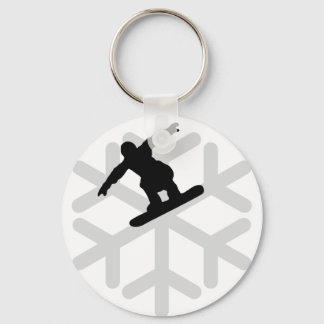 snowflake snowboarder icon keychain