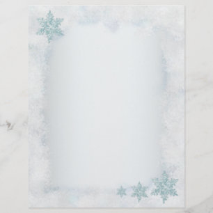 Snowflake snowy template Christmas letterheads