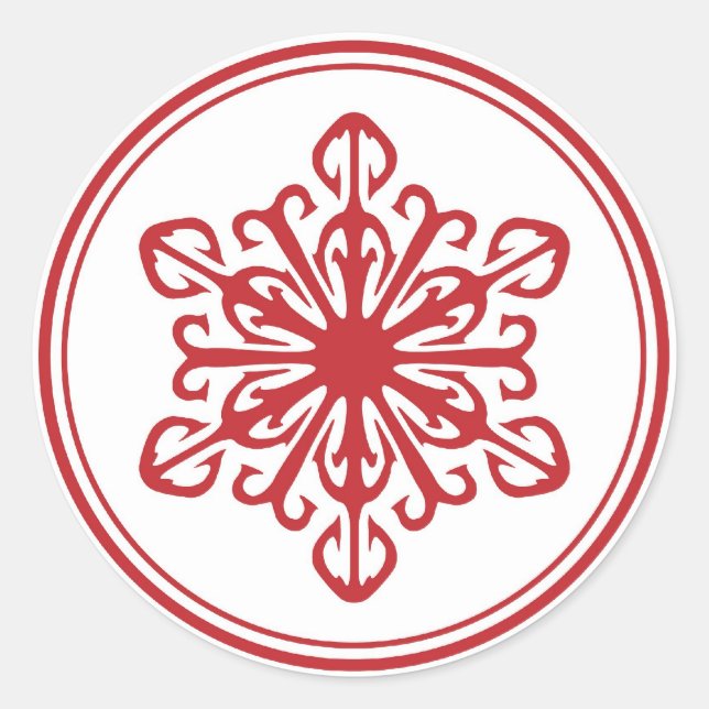 Snowflake Stickers - Red (Front)