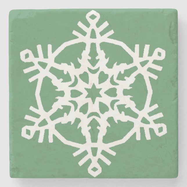 Snowflake Stone Coaster (Front)