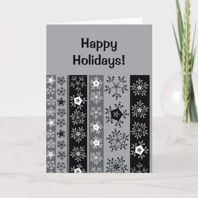 Snowflake Stripes Christmas Card (Front)