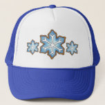 Snowflake Sugar Cookie Winter Hanukkah Christmas Trucker Hat<br><div class="desc">Hat features an original marker illustration of blue snowflake sugar cookie. Perfect for Hanukkah and Christmas holiday celebrations!

Don't see what you're looking for? Need help with customization? Click "contact this designer" to have something created just for you!</div>