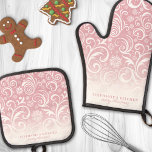 Snowflake Swirls On Pink Cute Custom Christmas Oven Mitt & Pot Holder Set<br><div class="desc">Elevate your holiday kitchen decor with this elegant oven mitt and pot holder set featuring a stunning design of snowflake swirls on a pink background. Perfect for adding a touch of festive sophistication to your culinary space, this set is both practical and beautiful. Customize it with your name or a...</div>