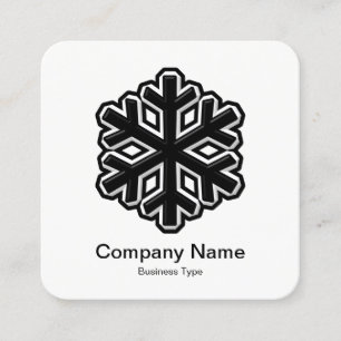 Snowflake Symbol - Black Square Business Card