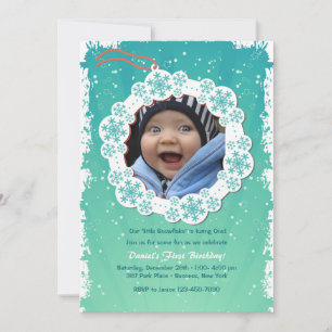 Snowflake Tag Photo Invitation